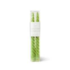 Green Twisted Taper Candles