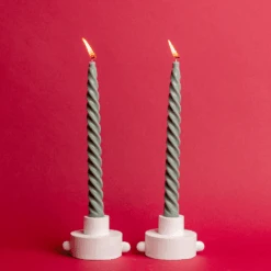 Evergreen Twisted Taper Candles -Paddywax Aroma Deals Store CFHTT01lit