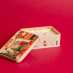 Holiday 5 Oz Candle Tin - Pomegranate Spruce -Paddywax Aroma Deals Store CT0505Z lit