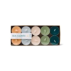 Colorful Tea Lights, 10 Pack - Fall