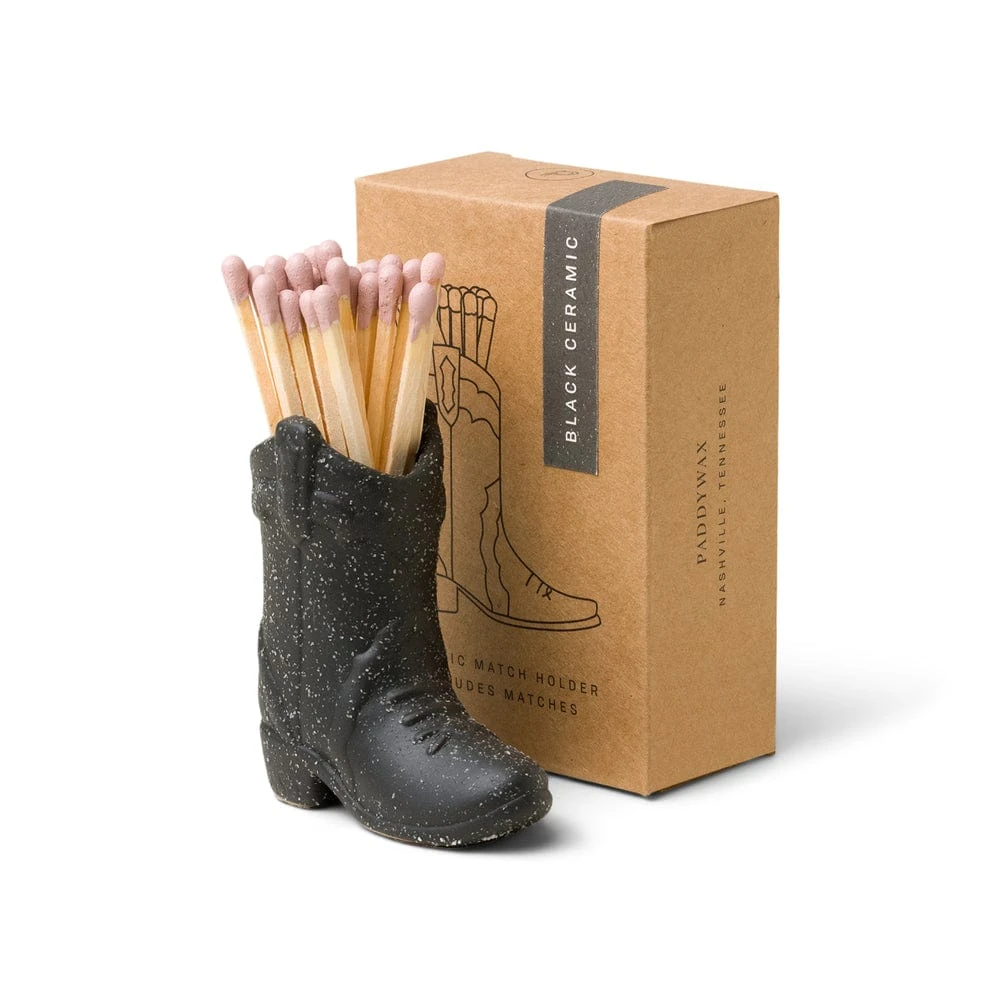 Cowboy Boot Match Holder - Black 1 Cowboy Boot Match Holder - Black