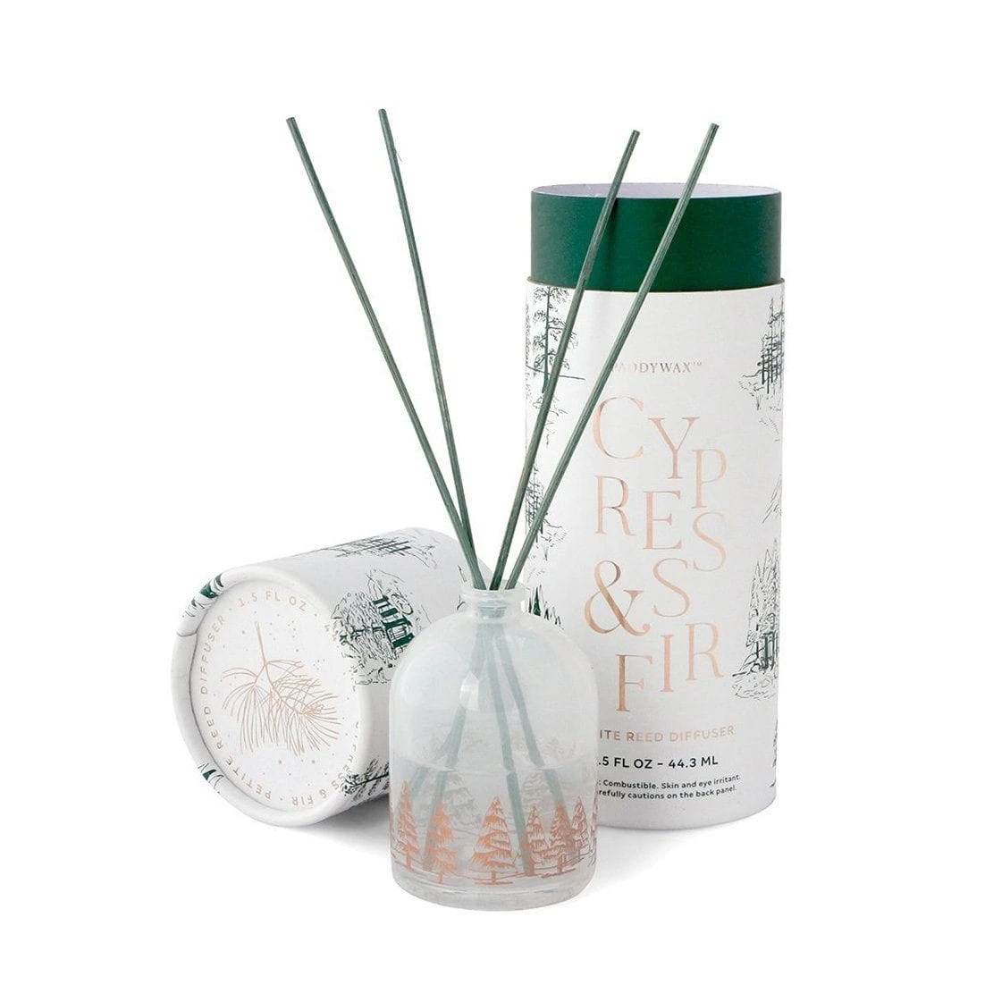 Cypress + Fir - 1.5 Oz White Petite Reed Diffuser 1 Cypress + Fir - 1.5 Oz White Petite Reed Diffuser