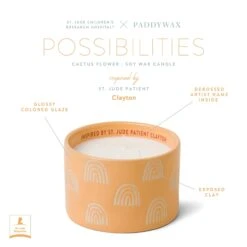 St. Jude Giveback "Possibilities" 11 Oz. Candle - Cactus Flower -Paddywax Aroma Deals Store GB0001Z st jude giveback 11 oz candle cactus flower infographic