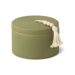 Cypress + Fir - 10 Oz. Sage Green Beaded Ceramic Candle