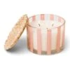 Al Fresco Rattan Lid Striped Candle - Pepper + Plum 12oz