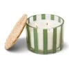 Al Fresco Rattan Lid Striped Candle - Misted Lime 12oz