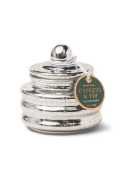 Cypress & Fir Beam Glass Candle - Silver Mercury - 3oz