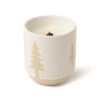 Paddywax - Cypress & Fir - 8.5oz Ceramic White Glaze With Tree Candle