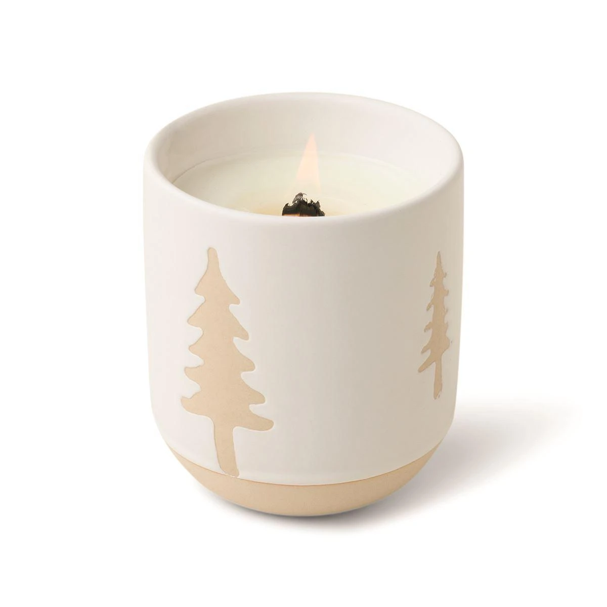 Paddywax - Cypress & Fir - 8.5oz Ceramic White Glaze With Tree Candle 1 Paddywax - Cypress & Fir - 8.5oz Ceramic White Glaze With Tree Candle